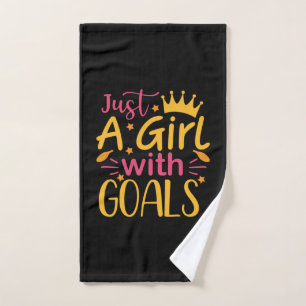 Graduation Art   Just A Girl With Goals Hand Towel