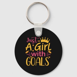 Graduation Art Just A Girl With Goals Keychain