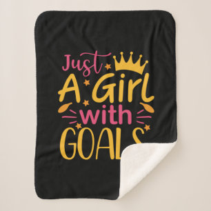 Graduation Art   Just A Girl With Goals Sherpa Blanket