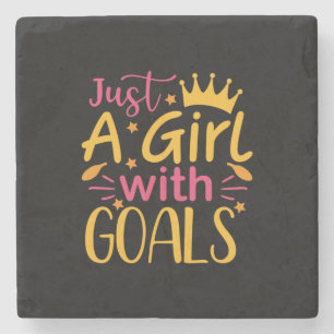 Graduation Art   Just A Girl With Goals Stone Coaster