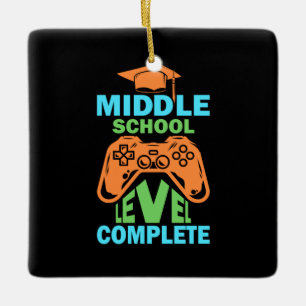 Graduation Art   Middle School Level Complete Ceramic Ornament