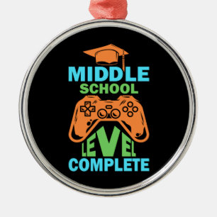 Graduation Art   Middle School Level Complete Metal Ornament