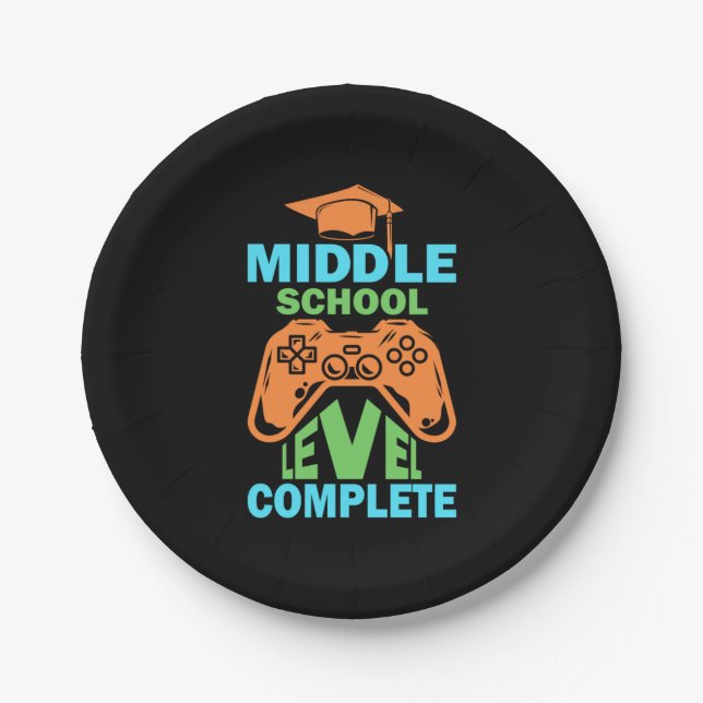 Graduation Art | Middle School Level Complete Paper Plate (Front)