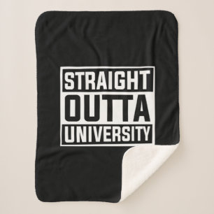 Graduation Art   Straight Outta University Sherpa Blanket