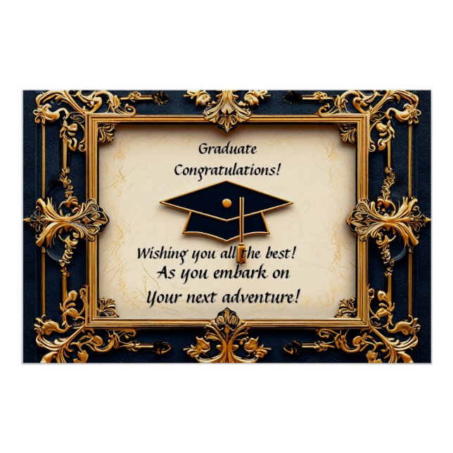 Graduation Artwork with Balloons Poster (Front)