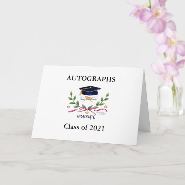 Graduation Autographs Signatures Keepsake Card (Orchid)