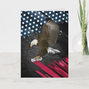 Graduation Bald Eagle On Flag Card