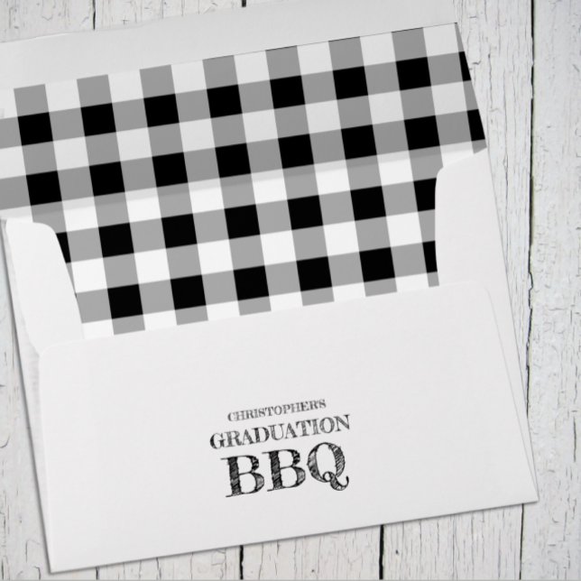 Graduation BBQ Gingham Envelope (Creator Uploaded)