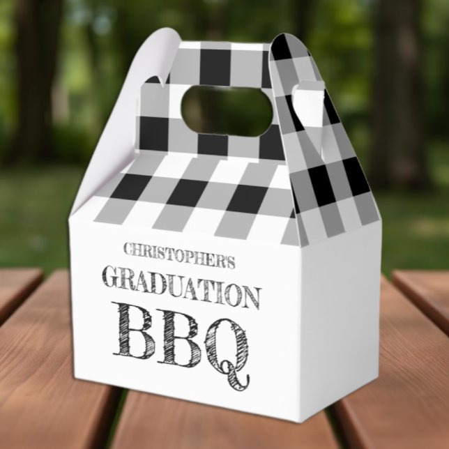 Graduation BBQ Gingham Favor Box (Creator Uploaded)