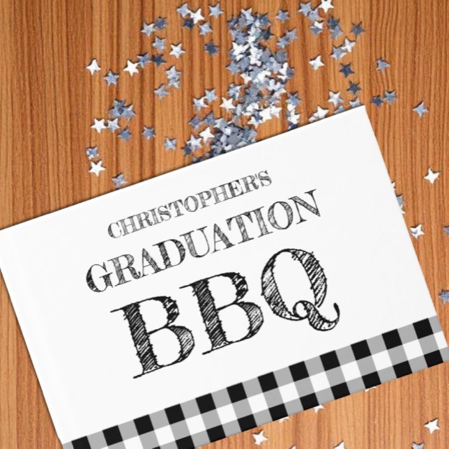 Graduation BBQ Gingham Guest Book (Creator Uploaded)