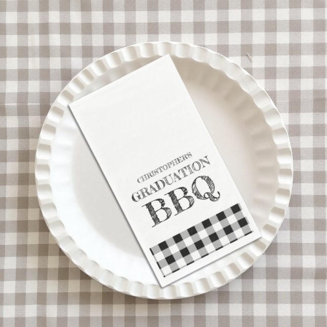 Graduation BBQ Gingham Napkin (Creator Uploaded)