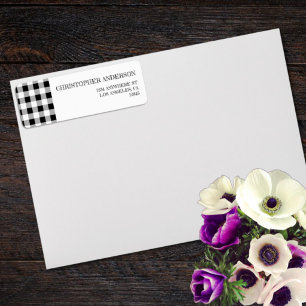 Graduation BBQ Gingham Return Address