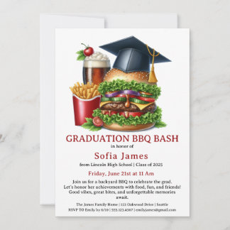 Graduation BBQ Party Invitation | Backyard Cookout