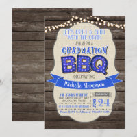Graduation BBQ Party Invitation - Grill & Chill Bl