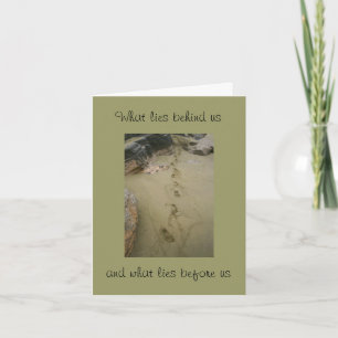 Graduation Beach Footprints in Sand Card