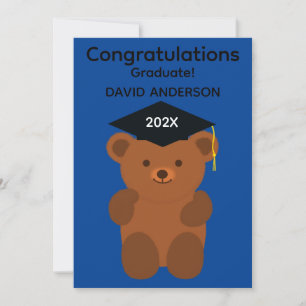 Graduation Bear #1 Flat Note Card