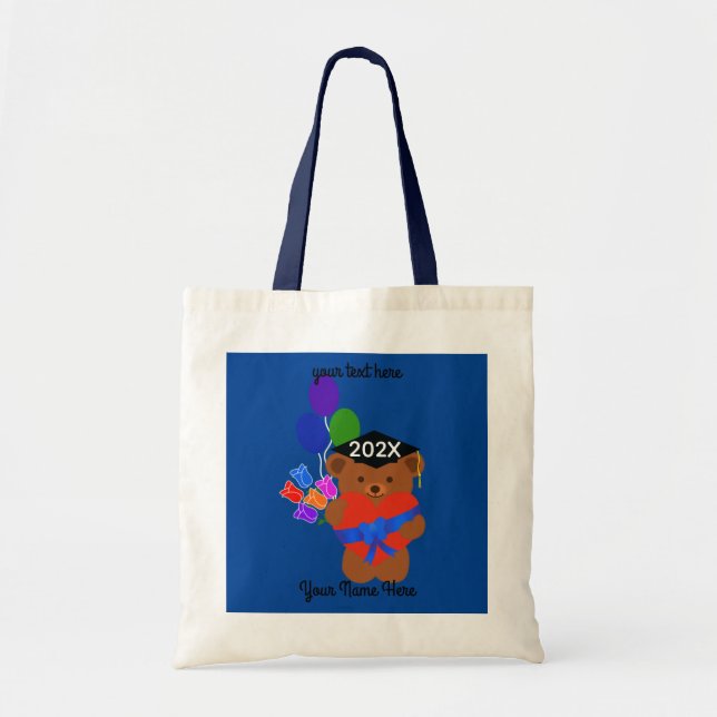 Graduation Bear #3 Tote Bag (Front)