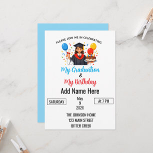 Graduation & Birthday mashup Invitation