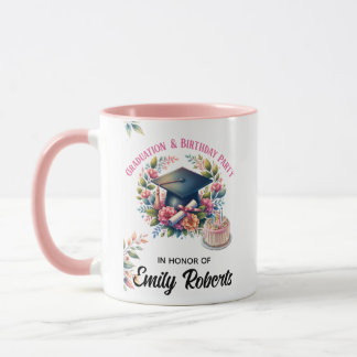Graduation & Birthday Party Floral Design Mug