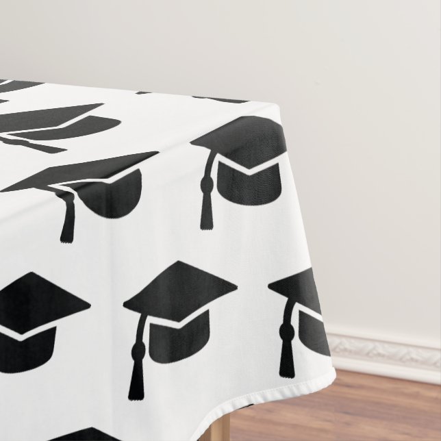 Graduation Black Tassel Cap Tablecloth (In Situ)