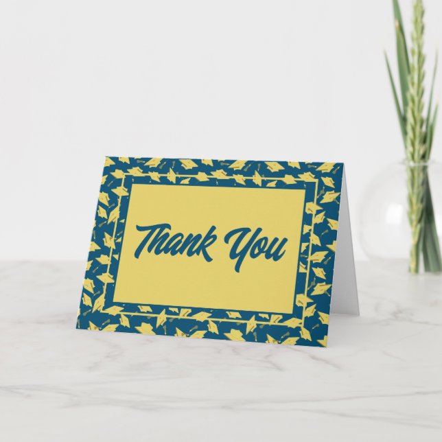 Graduation Blue and Gold Party Thank You (Front)