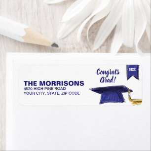 Graduation Blue Gold Graduation Cap 20XX Personnal