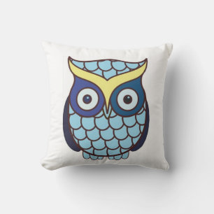 Graduation Blue Owl Gift Square Throw Pillow