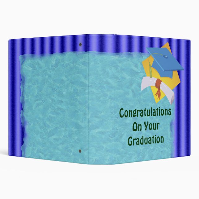 Graduation Blue Stripes Set Binder (Background)