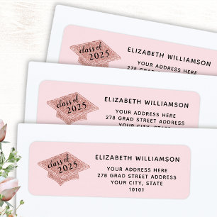 Graduation Blush Pink Classe de 2025 Graduate