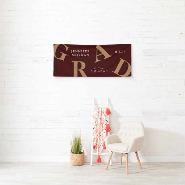 graduation bold letters school colours banner (Insitu)