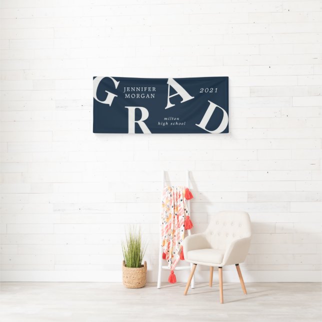 graduation bold letters school colours banner (Insitu)