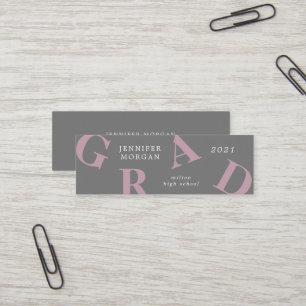 Graduation Bold Letters School Colours Name Card