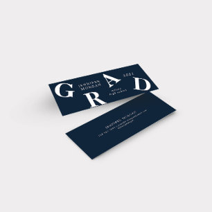 Graduation Bold Letters School Colours Name Card