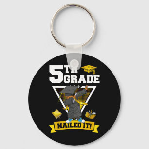 Graduation Boy 5th Grade Nailed It Cl Of 2024 Keychain