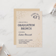 Graduation Brunch Elegant Simple Breakfast