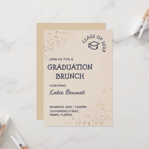 Graduation Brunch Elegant Simple Breakfast Invitation