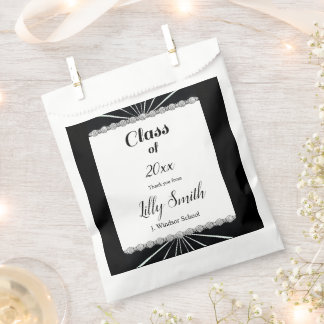 Graduation Burst Black & White Class of 2024 Favour Bag