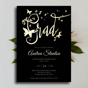 Graduation Butterflies Grad Calligraphy Elegant