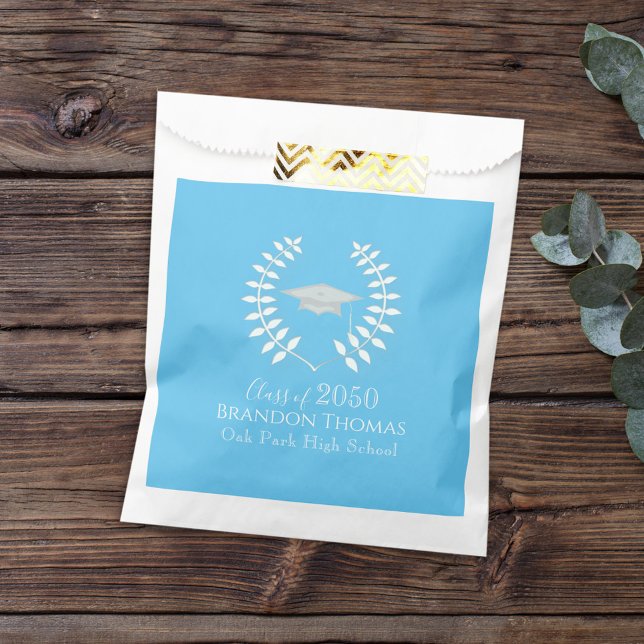 Graduation Candy Favours Classic Carolina Blue Favour Bag (Creator Uploaded)