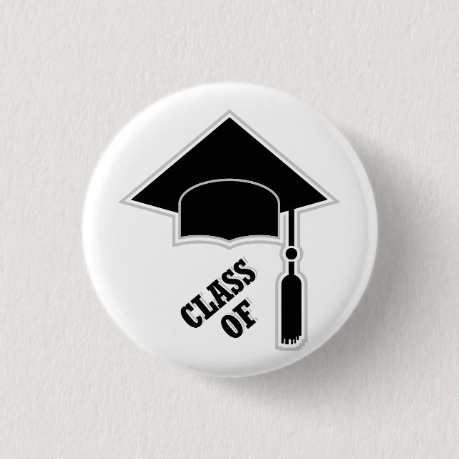 Graduation Cap 1 Inch Round Button (Front)
