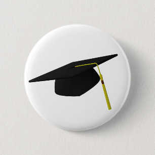 Graduation Cap 2 Inch Round Button
