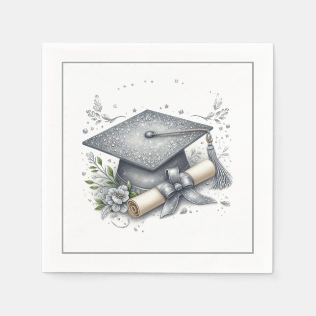 Graduation Cap and Diploma Napkin (Front)