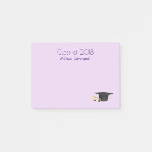 Graduation Cap and Diploma on Purple Class of 20XX Post-it Notes