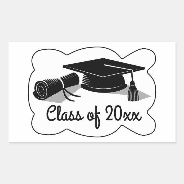 Graduation Cap and Diploma Sticker (Front)