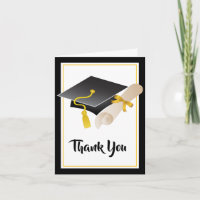 Graduation Cap and Diploma Thank You