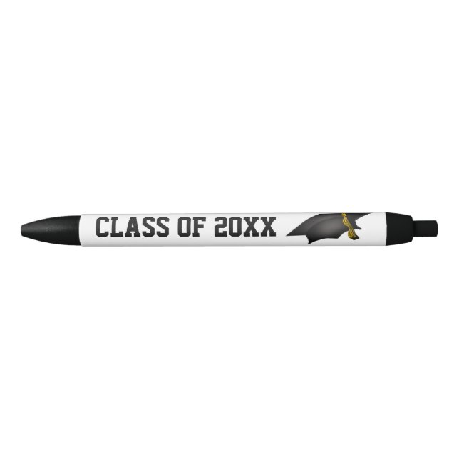 Graduation Cap and Tassel Class of 20XX Black Ink Pen (Front)