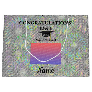 Graduation Cap And Tassel Personalized Photo Large Gift Bag