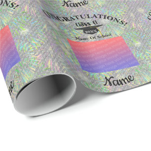 Graduation Cap And Tassel Personalized Photo Wrapping Paper