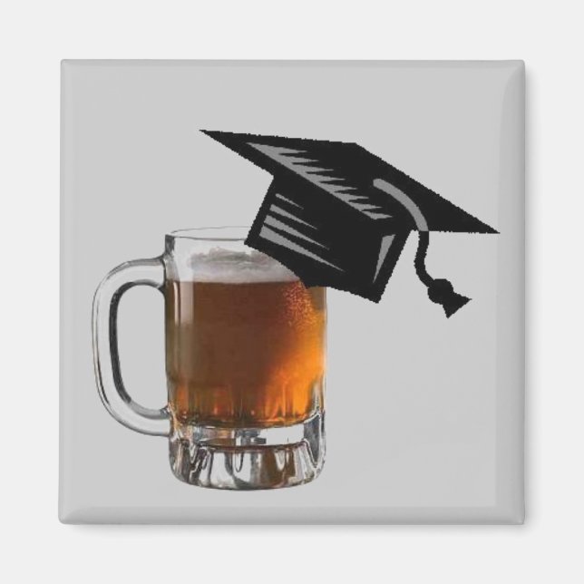 Graduation Cap beer magnet (Front)