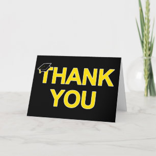 graduation cap : bold thank you card